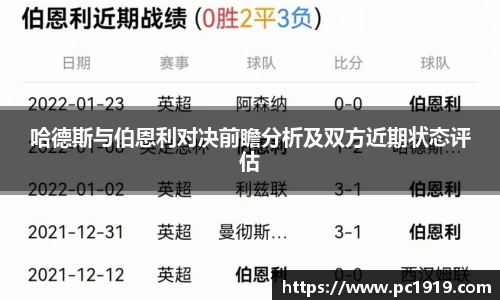哈德斯与伯恩利对决前瞻分析及双方近期状态评估